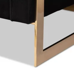 Ambra Velvet Upholstered And Button Tufted Sofa Black/Gold - Baxton Studio -Lush Living Store GUEST 941369cb 0f7e 44ae 839b 9af19df1076b