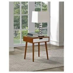 Legacy Decor Hardwood End Side Table Nightstand With Drawer -Lush Living Store GUEST 94218f6d 1c62 44e8 9e4e 42a8cbbe7d65