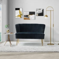 Ainhoa 45" Contemporary Solid And Manufactured Wooden Frame Loveseat | ARTFUL LIVING DESIGN -Lush Living Store GUEST 9423140f c177 4bd6 b04a b3b16066549c