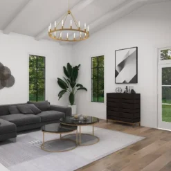 Contemporary Bold Facet Carved Wood Side Cabinet Brown - Olivia & May -Lush Living Store GUEST 9427bfa0 f726 4119 9aaf 09b65304c705