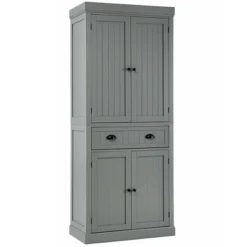Costway Kitchen Cabinet Pantry Cupboard Freestanding W/Shelves Grey/Espresso -Lush Living Store GUEST 94b1fa61 2594 4a80 ba5f 1af84e87e521