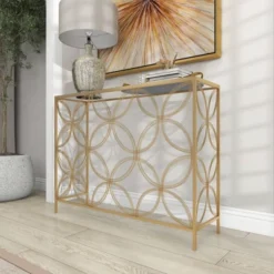 Contemporary Metal Console Table Gold - Olivia & May -Lush Living Store GUEST 94c58455 c7f7 4f9c aba0 72349b943a43