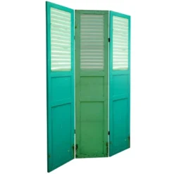 6" Double Sided Distressed Door Panel Canvas Room Divider Green - Oriental Furniture -Lush Living Store GUEST 94d03425 b910 437c 8029 25b1ddf3811f