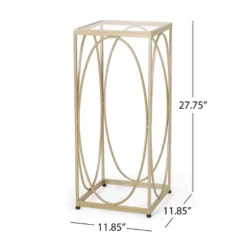 Bennion Modern Glam Glass Top End Table Champagne Gold/Black - Christopher Knight Home -Lush Living Store GUEST 94fd0eeb de9d 4682 9f41 5a4519acea02