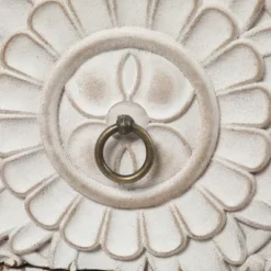 LuxenHome 3-Drawer 28.2" H X 25.2" W Natural Wood White Floral Accent Chest. -Lush Living Store GUEST 951056b5 33fe 4f6a a697 fcc94143a180