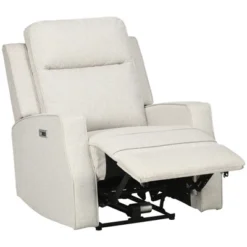 HOMCOM Electric Power Recliner Armchair With USB Charging Station, Sofa Recliner With Linen Upholstered Seat And Retractable Footrest, Cream White -Lush Living Store GUEST 95ab09e5 200f 4418 9b34 1b4229323208