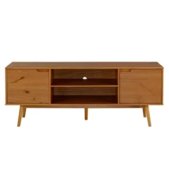 Solid Wood Mid-Century Modern TV Stand For TVs Up To 80" - Saracina Home -Lush Living Store GUEST 963f4aa7 1dd5 4068 8d30 f7951fced556