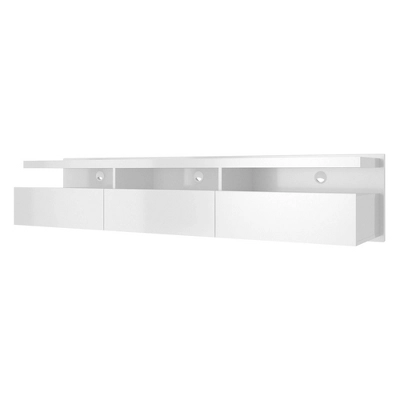 Cabrini Half Floating TV Stand For TVs Up To 65" White Gloss - Manhattan Comfort 6 Cabrini Half Floating TV Stand For TVs Up To 65" White Gloss - Manhattan Comfort - Image 4