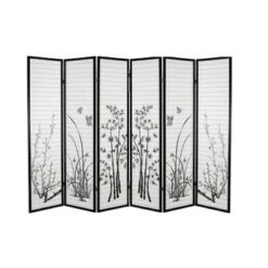 Legacy Decor Bamboo Floral Room Divider Screen -Lush Living Store GUEST 968c3e28 acaa 437f 9ac8 b5c1c4056baf
