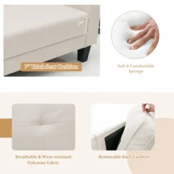 Costway Modern 79.5inch Fabric Loveseat Couch Living Room Sofa For Small Spaces Beige 15 Costway Modern 79.5inch Fabric Loveseat Couch Living Room Sofa For Small Spaces Beige -Lush Living Store GUEST 96f81c28 e290 4987 a53d 7555152bec0e