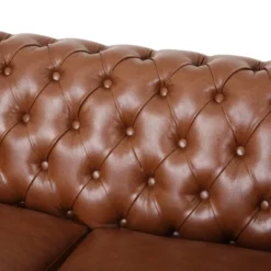 Silverdale Traditional Chesterfield Loveseat Cognac Brown/Dark Brown - Christopher Knight Home -Lush Living Store GUEST 9742b393 85d0 4ca6 be1a f023079f2384