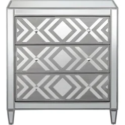 55 Downing Street Herringbone 32" Wide 3-Drawer Gray Mirrored Accent Chest -Lush Living Store GUEST 9778122c 80db 4764 a201 47cf27fcb478