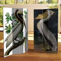 6" Double Sided Audubon Pelican Canvas Room Divider White - Oriental Furniture -Lush Living Store GUEST 977d6226 22aa 4da6 9045 c29eab551257