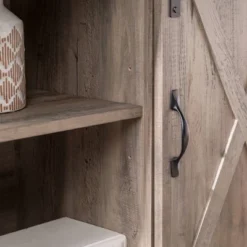 Robinson Rustic Transitional Sliding Barn Door Corner TV Stand For TVs Up To 58" - Saracina Home -Lush Living Store GUEST 97a8b3a3 3014 4443 82a1 15aa88d117b9