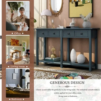 Rustic Console Table With Drawer And Bottom Shelf-ModernLuxe 6 Rustic Console Table With Drawer And Bottom Shelf-ModernLuxe - Image 4