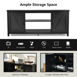 Costway 59'' TV Stand Media Console Center W/ Storage Cabinet For 65'' TV NaturalBlackCoffee -Lush Living Store GUEST 98119937 0ad0 46c9 bb70 61fc1277bf4d