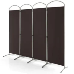 Costway 4 Panels Folding Room Divider 6 Ft Tall Fabric Privacy Screen Black/Brown/Grey/White -Lush Living Store GUEST 982d832f ecc4 4ff9 b7c9 082ff784d7b0