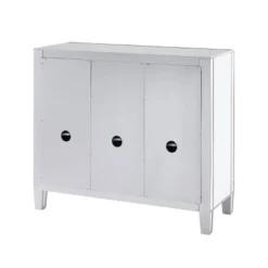 Monroe 3 Door Mirrored Cabinet Silver - Aiden Lane -Lush Living Store GUEST 9849466b 9e44 4ffe a60e f2cbfe7aea5f