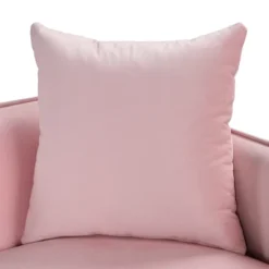 Velvet Upholstered Sofa With Armrest Pockets, 2 Pillows And Golden Metal Legs-ModernLuxe -Lush Living Store GUEST 9854d50f c779 4b32 b619 167690004558