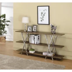 47" Seto 3 Shelf Console Table Dark Oak - HOMES: Inside + Out -Lush Living Store GUEST 9884a852 4c77 4cb8 bf0d e317021097d4