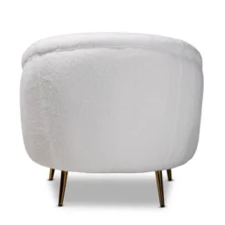 Urian Boucle Upholstered Accent Chair White/Gold - Baxton Studio -Lush Living Store GUEST 98ec4f00 553e 4ab9 8bc1 7a734b01aa4f