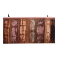 43" 2 Drawer Reclaimed Wood Console Table With Angled Legs And Pastel Accent Brown/Black - The Urban Port -Lush Living Store GUEST 98f57a69 66d8 41d6 9467 acb0d5e5ddc1