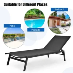 Costway 2 PCS Patio Lounge Chair Chaise Recliner Back Adjustable Garden BrownBlack 15 Costway 2 PCS Patio Lounge Chair Chaise Recliner Back Adjustable Garden BrownBlack -Lush Living Store GUEST 9916cb11 059c 480b 9123 38462dd3ad89