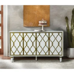 Beatrice 61'' Modern Storage Wide Sideboard With Solid Wood Legs | KARAT HOME