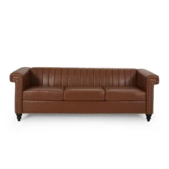 Drury Contemporary Channel Stitch 3 Seater Sofa With Nailhead Trim - Christopher Knight Home -Lush Living Store GUEST 994f811a f178 4b8a b2cd d48efbfa4344