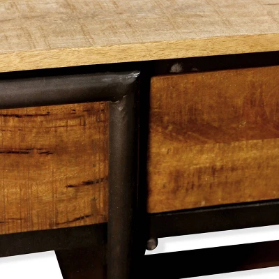 Two Drawer With Natural Wood Top And Drawers Accent Cabinet Espresso - StyleCraft 4 Two Drawer With Natural Wood Top And Drawers Accent Cabinet Espresso - StyleCraft - Image 2