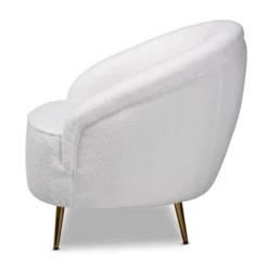 Urian Boucle Upholstered Accent Chair White/Gold - Baxton Studio -Lush Living Store GUEST 99fd6396 9714 4c67 9fcb 67459bb943cf