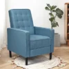 Costway Mid-Century Push Back Recliner Chair Fabric Tufted Single Sofa W/Footrest -Lush Living Store GUEST 9a844031 3cee 4ac4 80c3 330c76ae692a