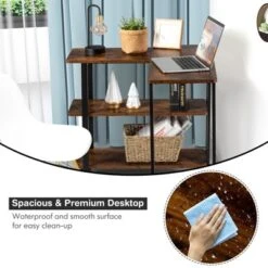 Tangkula Sofa Side Table W/Storage Shelves Mobile End Table Rolling Couch Table Desk For Living Room Bedroom -Lush Living Store GUEST 9abd87e6 fb77 4cc8 a25e 8e75cf80ffa4