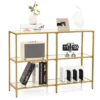 Costway 3-tier 39.5'' Narrow Glass Console Sofa Entryway Table For Hallway, Living Room -Lush Living Store GUEST 9ac5180a 2f1c 43af ab71 204a4e560243