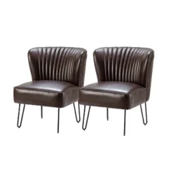 Set Of 2 Eustacio Mid-back Vegan Leather Accent Side Chair | Karat Home-TURQUOISE -Lush Living Store GUEST 9acacb30 776d 45e3 9638 7e93480b16f1