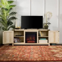 Clarabelle Double Door Farmhouse Electric Fireplace TV Stand For TVs Up To 65" - Saracina Home -Lush Living Store GUEST 9ad5d25c 9837 4e55 b4f9 c6207d38f03b