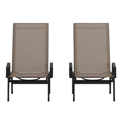 Flash Furniture Brazos Set Of 2 Adjustable Chaise Lounge Chairs With Arms, All-Weather Outdoor Five-Position Recliners 15 Flash Furniture Brazos Set Of 2 Adjustable Chaise Lounge Chairs With Arms, All-Weather Outdoor Five-Position Recliners - Image 13