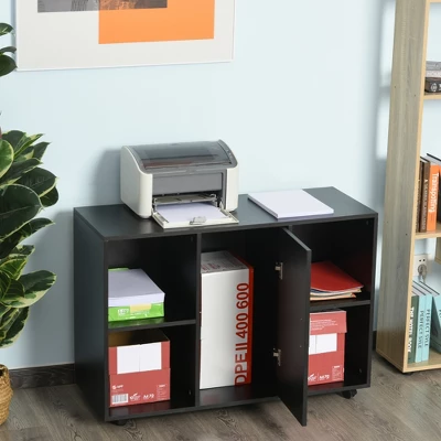 Vinsetto Multipurpose Filing Cabinet Printer Stand With An Interior Cabinet, 2 Shelves, & Printers/Scanner Area 4 Vinsetto Multipurpose Filing Cabinet Printer Stand With An Interior Cabinet, 2 Shelves, & Printers/Scanner Area - Image 2