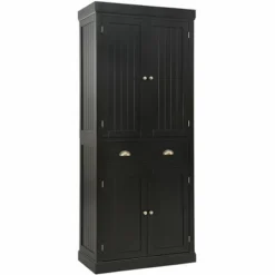 Costway Kitchen Cabinet Pantry Cupboard Freestanding W/Shelves Grey/Espresso -Lush Living Store GUEST 9b46b8c5 2f69 4c45 8b6f 14fb41008f35