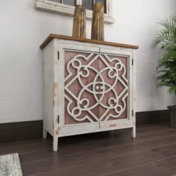 Natural Wood Cabinet With Trellis Doors Light Brown - Olivia & May -Lush Living Store GUEST 9b6d5bb9 645f 4a60 bf3d e9efefe12b4f