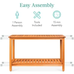Best Choice Products 48in 2-Shelf Indoor Outdoor Wooden Console Table Multifunctional Buffet Bar Storage -Lush Living Store GUEST 9b9ddfc4 38f9 4a5c ab18 8de27e2369d4
