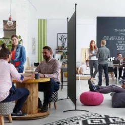 Costway Single Panel Room Divider Privacy Partition Screen For Office Home Black/Beige -Lush Living Store GUEST 9ba6b7b2 85db 4c5c 8fdf ad993a0da840