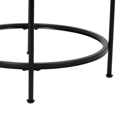 Flash Furniture Astoria Collection Round End Table - Modern Clear Glass Accent Table With Matte Black Frame 6 Flash Furniture Astoria Collection Round End Table - Modern Clear Glass Accent Table With Matte Black Frame - Image 4