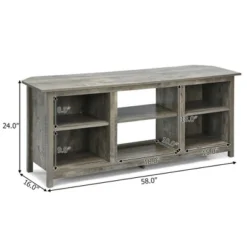Costway 58'' 2-Tier TV Stand Entertainment Media Center Console Up To 65'' Grey