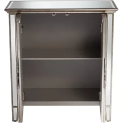 Studio 55D Glam Wood Finish Mirrored Rectangular Accent Cabinet 48" X 24" Silver Magnetic Closure Two-Door For Living Room House -Lush Living Store GUEST 9be05514 40da 4dc4 b5ef 5b84c3205133