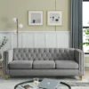 Living Room Modern Velvet Sofa With Button Tufted Square Arms And Metal Legs - ModernLuxe -Lush Living Store GUEST 9bea1406 7e09 4e5e 952c bf28dee8ed36