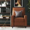 Lana Pushback Recliner Living Room Accent Chair Camel Faux Leather - Novogratz -Lush Living Store GUEST 9c857b8c de3b 4dcd be58 83d5b483d945