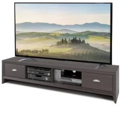 Lakewood Extra Wide Modern Wenge TV Stand For TVs Up To 80" Brown - CorLiving -Lush Living Store GUEST 9c9a0ea5 86f2 4fd3 8d21 0239f3f2911f