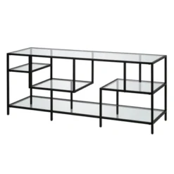 Black Bronze TV Stand With Glass Shelves - Henn&Hart -Lush Living Store GUEST 9ca20e84 7c72 4b03 ae6e 98093594a48f