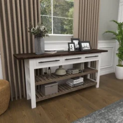Farmhouse Wood Rectangle Console Table White - Olivia & May -Lush Living Store GUEST 9d2b26a3 785a 4b31 8fcf 68932c096065
